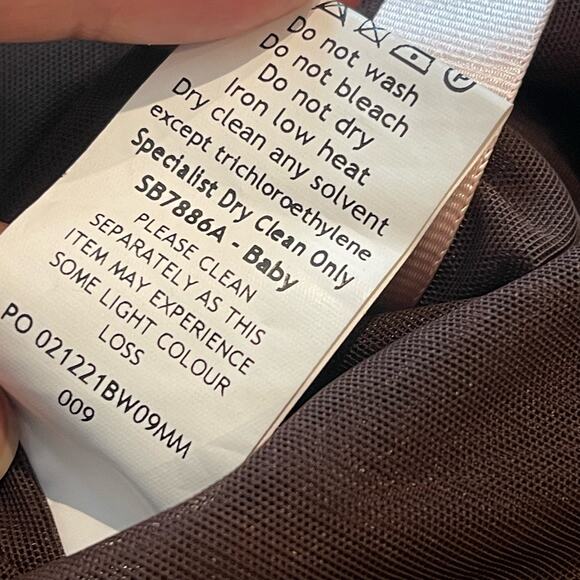 House of CB Cutout Chiffon Mini Dress Chocolate Brown Size Small NWT - Picture 9 of 13